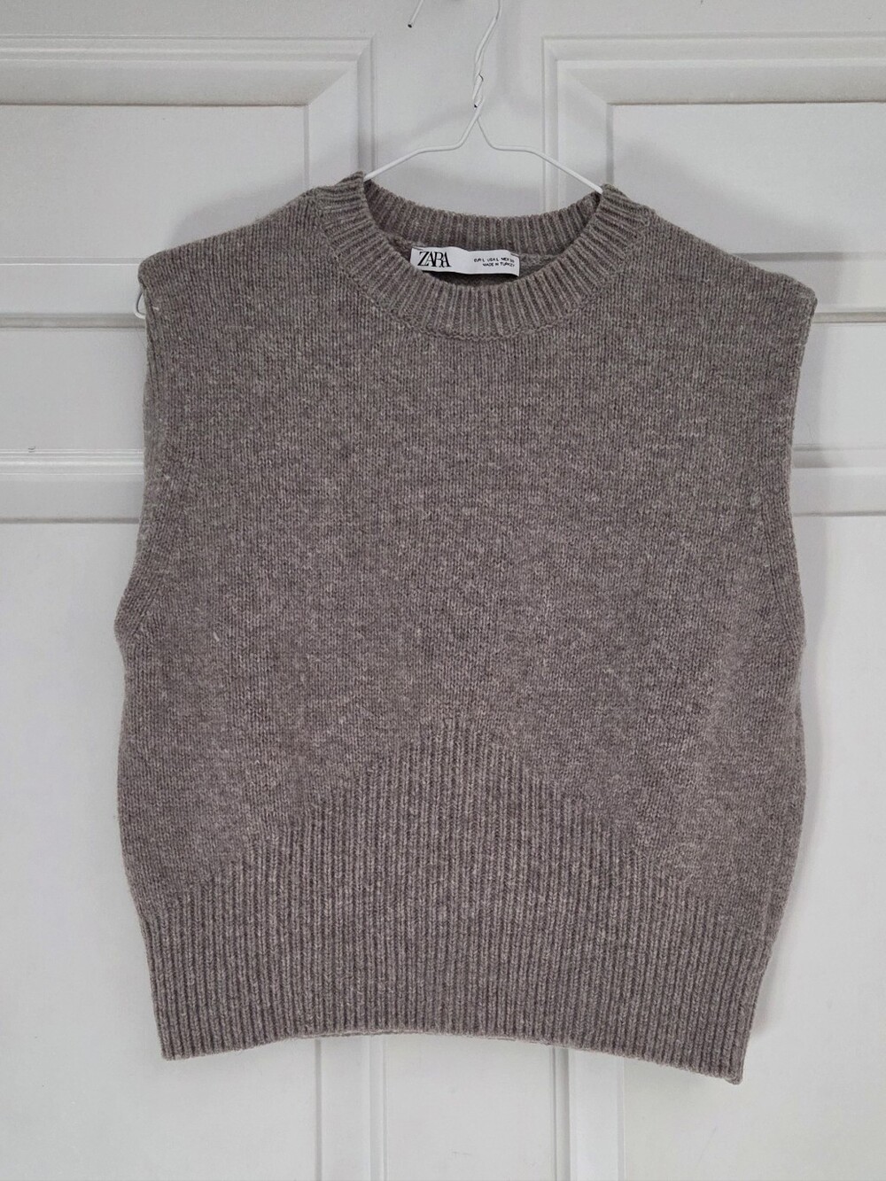 Zara Tan Sleeveless Wool Blend Sweater